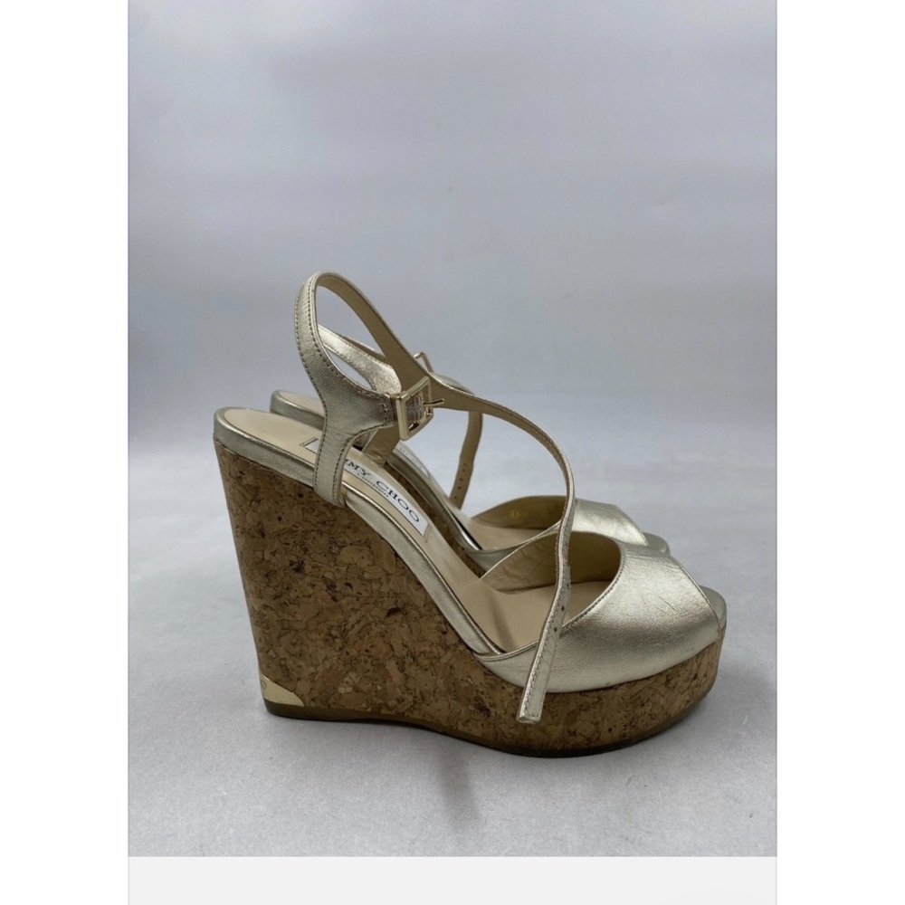 Metallic Gold Wedge Sandals - Women